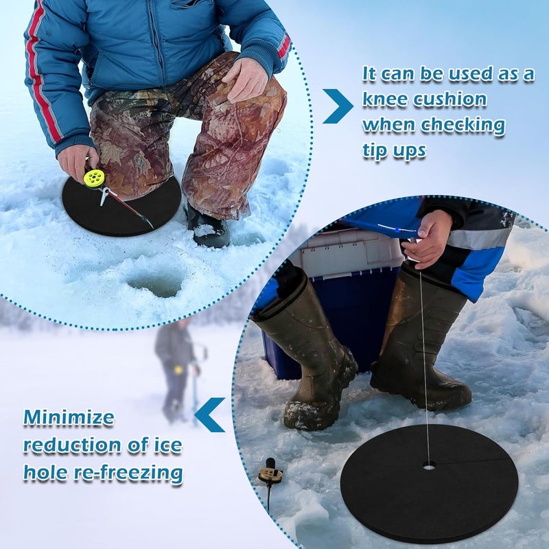 Waybas Ice Fishing Hole Covers, 12 Inch Ice Fishing Hole Insulator Ice Hole Covers Lid Ice Fish Tip Ups Ice Fishing Equipment Winter Fishing Accessories for Fish Houses - Image 5